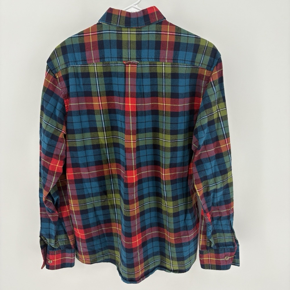 Kiel James Patrick Mens L Cozy Cabin Plaid Flannel Shirt 100% Cotton Embroidered - Picture 8 of 10